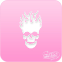 Picture of Pink Power Face Painting Stencil (1112) - Skull Flame