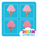 Picture of Mini 4 in 1 Ice Cream Glitter Tattoo Stencil - HP-75 (5pc pack)