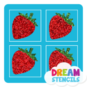 Picture of Mini 4 in 1 Strawberry Glitter Tattoo Stencil - HP-78 (5pc pack)