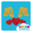 Picture of Bunny Ears with Hearts Glitter Tattoo Stencil - HP-97 (5pc pack)