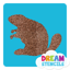 Picture of Beaver Glitter Tattoo Stencil - HP-63 (5pc pack)