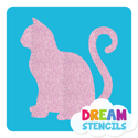 Picture of Sitting Cat Glitter Tattoo Stencil - HP-201 (5pc pack)