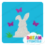 Picture of Easter Bunny with Butterflies Glitter Tattoo Stencil - HP-235 (5pc pack)
