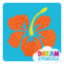 Picture of Hawaiian Hibiscus  Glitter Tattoo Stencil - HP-303 (5pc pack)