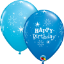 Picture of Qualatex 11'' Birthday Sparkle - Blue Latex balloons  50/bag