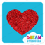 Picture of Big Heart Glitter Tattoo Stencil - HP-357 (5pc pack)