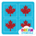 Picture of Mini 4 in 1 Maple Leaf Glitter Tattoo Stencil - HP-392 (5pc pack) 